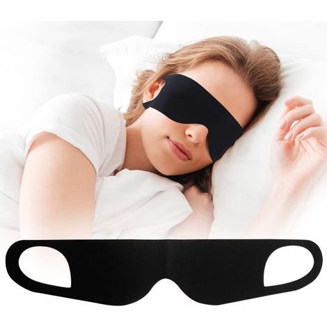 Masque de sommeil barrière léger et respirant, avec attaches auriculaires et sangles élastiques, adapté à toutes les positions de sommeil. Masque noir doux et confortable pour hommes et femmes, idéal (1/3)