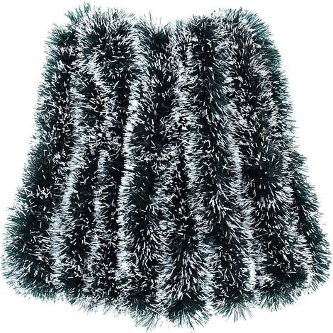Guirlande De Noël - 32.8 Pouces X 8 Pouces - Vert Foncé Et Blanc - En Pvc - Pour Décoration Intérieure Et Extérieure - 1 Pièce (1/5)