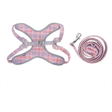 Harnais et laisse pour chien, gilet de dressage réfléchissant, collier de poitrine ajustable, rose rouge XXS (1/5)