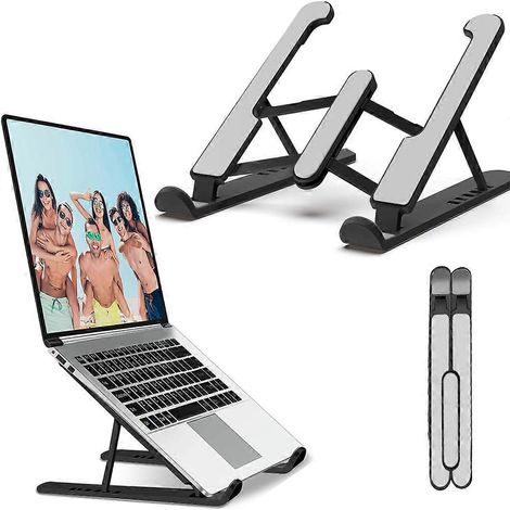 Support portable ergonomique pour ordinateur portable, posture saine, réglage sur 6 niveaux, plastique épais de qualité supérieure (1/4)