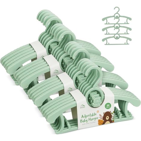 20 cintres en synthétique pour enfants cintres gain de place (émeraude) cintres extensibles de 29 à (1/5)