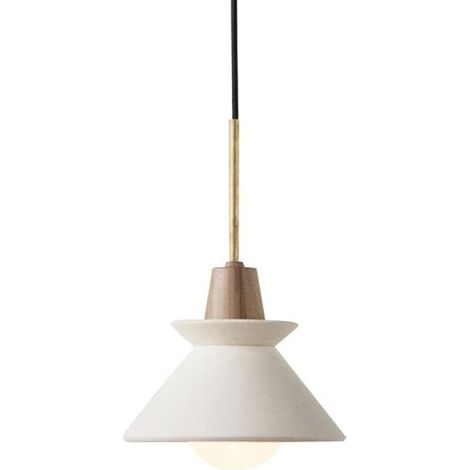 E27 Moderne Lampes Suspendues Mini Béton Pendentif Lumière Industrielle Ciment Lustre Décor À La Maison Nordique Cuisine Pendentif Luminaire pour Salle À Manger Bar Salon (blanc, 26cm, lumière tricolo