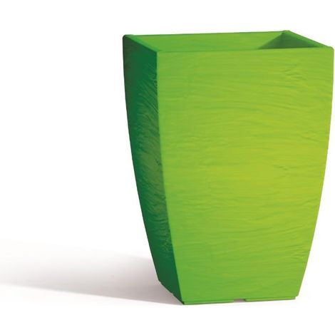 VASO IN RESINA MONACIS ADONE SQUARE H 37 cm. VARI COLORI - Colore: Verde