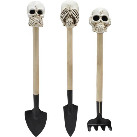 Outil De Jardinage Miniature - Râteau Et Pelle À Main - Manche En Bois - Pour Fleurs Et Succulentes - Lot De 3 Pièces (1/5)