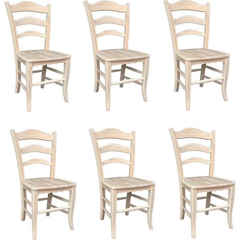 Sedia in legno montanara da verniciare con seduta in massello x 6 (1/5)