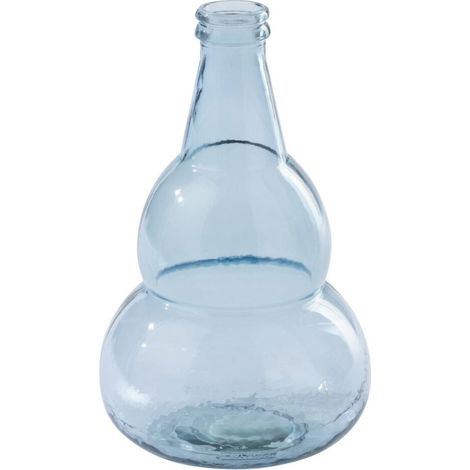 Vase Bouteille en Verre "Nolwenn" 45cm Bleu Clair