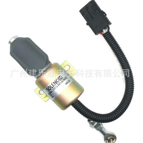 Électrovanne d'arrêt moteur 1757ES-12E8UC3B1S2 12 V compatible avec les moteurs diesel (coupure et arrêt de carburant) (1/4)