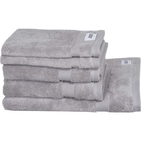 SCHÖNER WOHNEN Handtuch CUDDLY - 5er Set 50x100 cm, Hellgrau