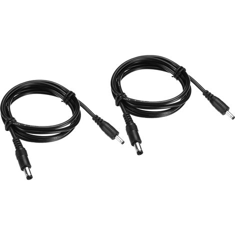 5.5x2.1mm Mâle vers 3.5x1.35mm Mâle Rallonge Câble Alimentation Adaptateur Prise 100cm Cordon pour LED Lampe Caméra CCTV, Noir Paquet de 2 (1/5)