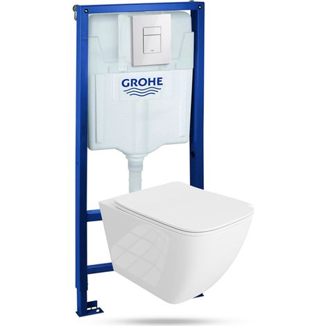 GROHE WC Set mit Vorwandelement, Wand-WC und Spülknopf (1/5)