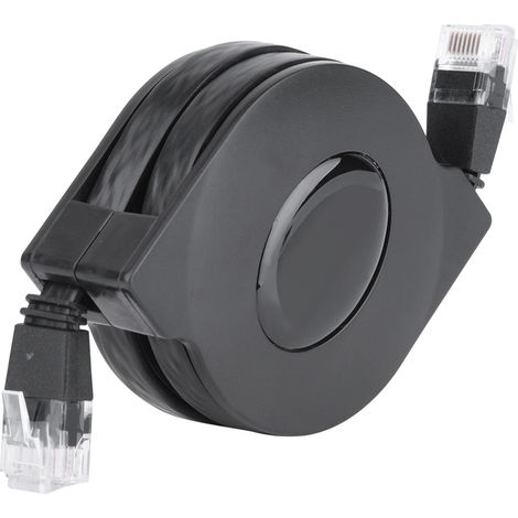 Câble réseau Cat6, rétractable pour réseau de routeur Modem Switch Commutateur Ethernet pour câble Internet Plat à Haute Vitesse, Modem, routeur(2m) (1/5)