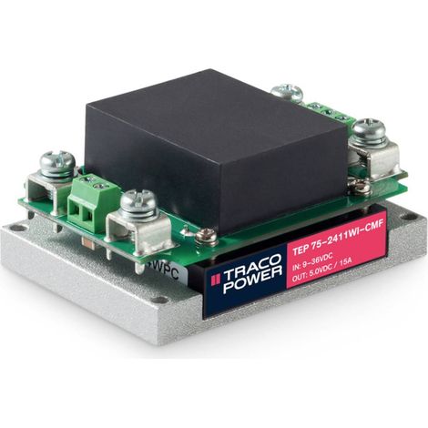TracoPower TEP 75-2411WI-CMF Modulo convertitore DC / DC 24 V/DC 5 V/DC 15 A 75 W Num. uscite: 1 x Contenuto 1 pz. (1/2)