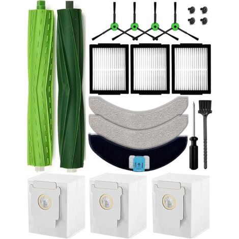 17 Pièces Accessoires Pour Roomba Combo J7+ J9+, 2 Brosses Principales, 4 Latérales, 3 Sacs, Filtres HEPA (1/5)