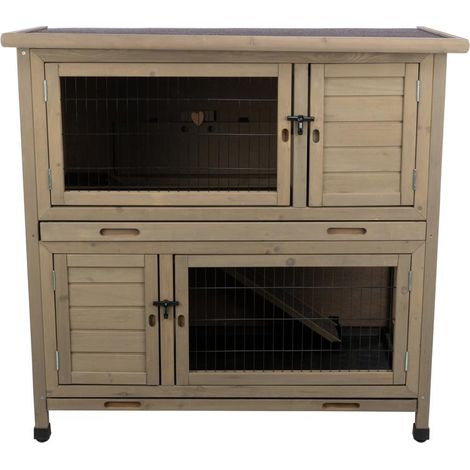 naturaKleintierstall,2-stöckig 116 111 65cm,grau-grün
