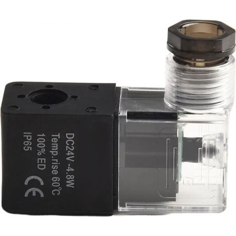 Bobina solenoide, aluminio, CA 380V CA 220V CA 110V CC 24V CC 12V, negro translúcido, para válvula (1/5)