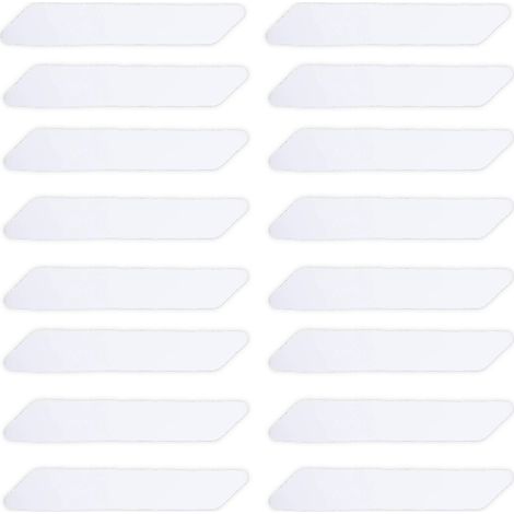 Lot de 16 bandes adhésives antidérapantes pour tapis, idéales pour les sols durs. Maintiennent les tapis en place facilement et sont réutilisables. Ruban adhésif pour tapis blanc. (1/4)