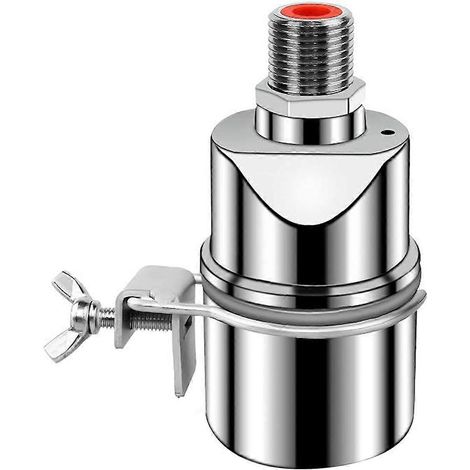 Vanne de contrôle automatique du niveau d'eau, flotteur à bille en acier inoxydable 1/2 pouce, pour réservoir/piscine, droite avec clip. B (1/5)