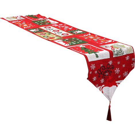 Nappe de table et chemin de table Noël, décoration de table fête thématique, housse de bureau Xmas, cadeau Nouvel An (1/5)