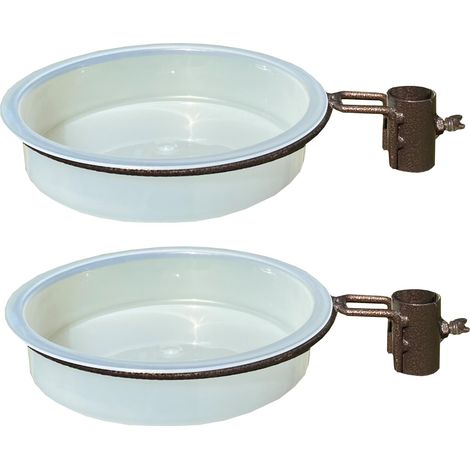 Water Dish & Bird Bath Bracket Double Pack for Selections Metal Bird Feeding Stations (1/5)