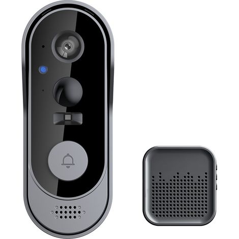 Sonnette sans fil avec caméra 1080p, interphone vidéo wifi intérieur, audio bidirectionnel, carte SD et stockage en nuage, étanche ip66, vision nocturne infrarouge grand angle à 130°，M9s avec détectio