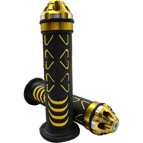 Housses de guidon personnalisées pour motos et quads, poignées durables pour un style unique et un confort de conduite amélioré (jaune) (1/4)