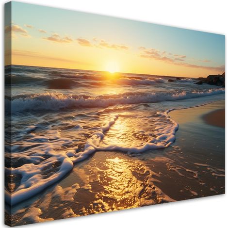 Tableau sur toile Coucher de soleil sur la plage 60x40 (1/5)