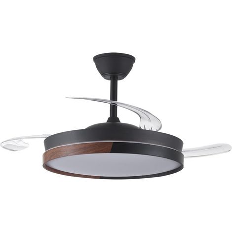 LED-Lüfter mit einziehbaren Flügeln Ecoro Black 45W 4400Lm CCT