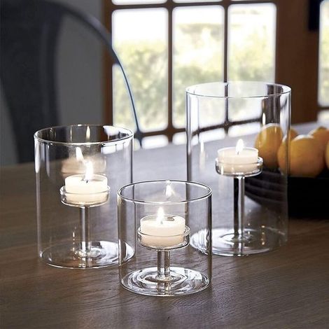 Bougeoir, lanterne cylindrique en verre, bougie votive, décoration de table, mariage, fête, décoration intérieure (1/5)