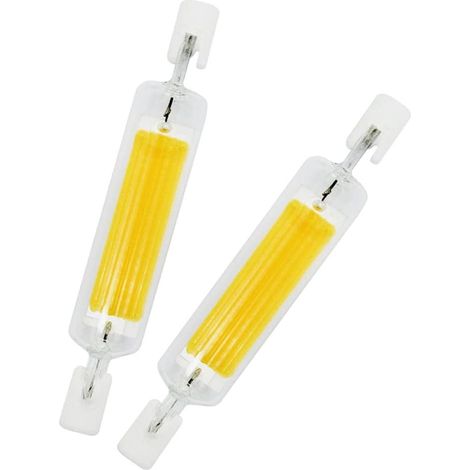 (Lot de 2) Ampoule LED R7S-78 mm - Lumière blanc chaud - 10 W, 220 V CA/CC (1/4)