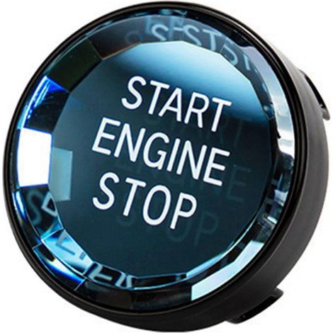 Car Cover One-Key Engine Start Stop Button Sticker Trim Black-- (1/5)