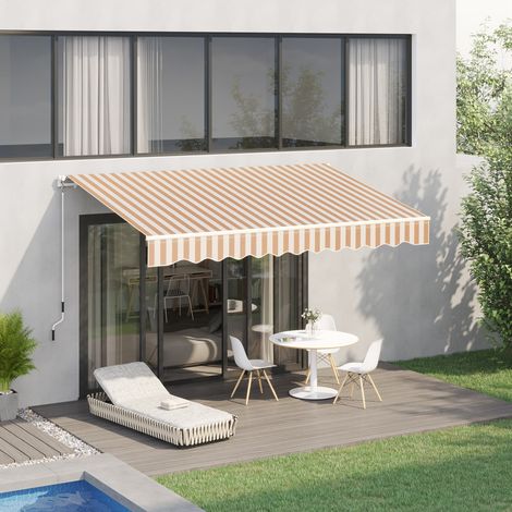 Auvent avec manivelle 3 x 2,5, 3 x 2,5 m, pour balcon et terrasse, format pratique, style moderne et facile à associer