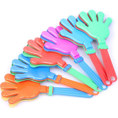 Claque-mains bruyants - Lot de 24 claque-mains en plastique assortis de 10 cm pour le sport, les fêtes et les concerts - Idéal pour les cadeaux d'anniversaire et les pochettes surprises pour garçons e (1/5)