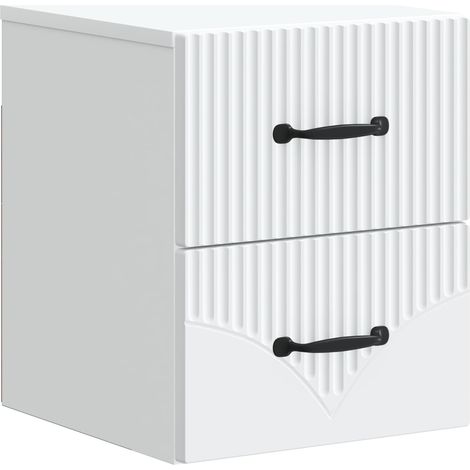 Mobiletto da notte a muro con cassetto Bianco 34,5 x 33 x 40 cm vidaXL