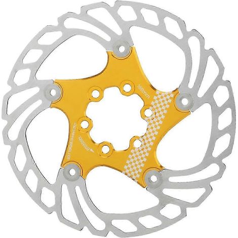 Schwimmend gelagerte Bremsscheibe für Fahrräder, 140 mm/160 mm/180 mm, Edelstahl, mit 6 Befestigungsschrauben, für Mountainbikes, goldfarben (1/4)