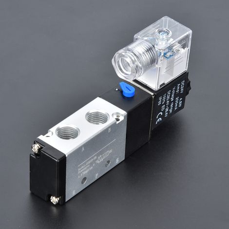 Électrovanne d'échappement 4V210-08, 2 positions, 5 voies, aluminium, 220 V CA, 24 V CC (1/5)