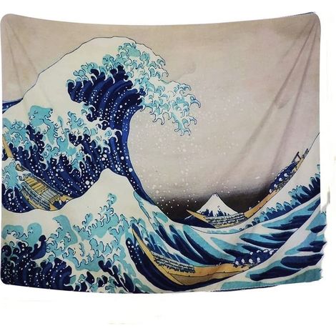 Tapisserie Décorations Murale Vague Off Kanagawa Mandala avec Art La Nature Grand pour la Maison 150200cm (1/4)
