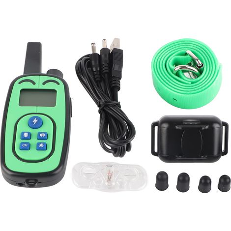Collier Anti-Abboiement Imperméable pour Petit Chien, Télécommande avec Collier de Dressage 13x5x2cm (Vert) (1/5)