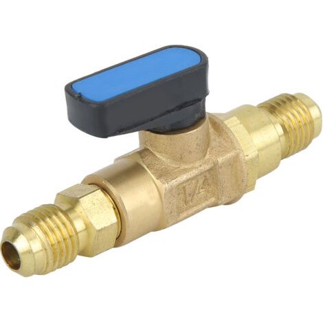 Adaptador de conexión de válvula de control de refrigerante SAE de 1/4 para herramientas de aire acondicionado y refrigeración, bola de fluoruro (1/5)