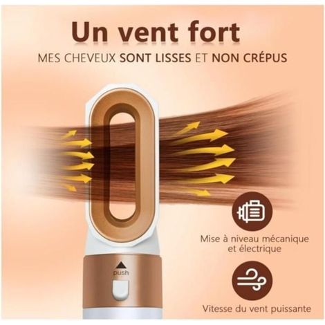 5-en-1 Hair Air Styler Version, Multistyler Sèche-cheveux, Brosse Soufflante avec 5 accessoires, sécher, Brosse Coiffante (1/4)