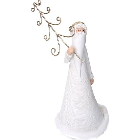 Babbo natale resina con albero bianco cm13x12h27 (1/4)