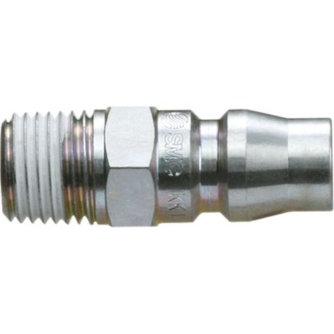 Raccord rapide pneumatique SMC, Filetage vers Mâle R 1/4 Mâle 1/4pouces en Acier structurel ( Prix pour Sachet de 5 )