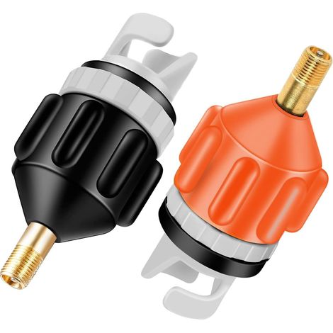 2er Set SUP Board Pumpenadapter Ventiladapter Orange Schwarz (1/5)
