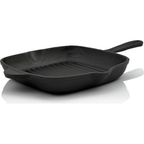 BBQ-Toro Poêle à griller en fonte  26 x 26 cm  Poêle à frire, poêlon en fonte (1/4)