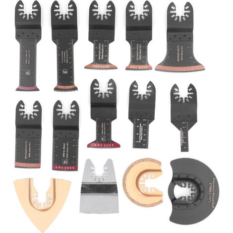 Jeffergarden Jeu de 14 lames de scie oscillantes en acier rapide et en acier inoxydable, outil universel polyvalent pour le bois, le métal et le plastique-DOU