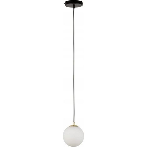 Suspension minimaliste boule verre opale noir G9 Sigma (1/3)