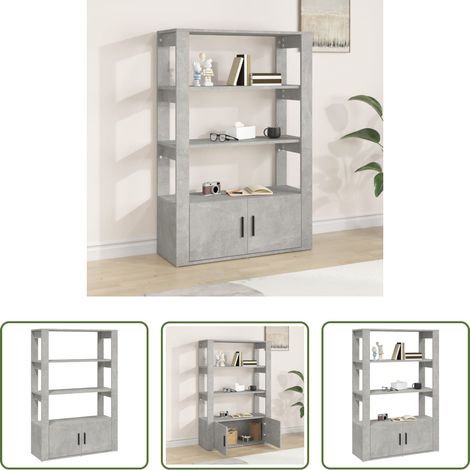 vidaXL Wohnzimmerbeistelltisch -  Sideboard Betongrau 80x30x119,5 cm Holzwerkstoff (1/5)