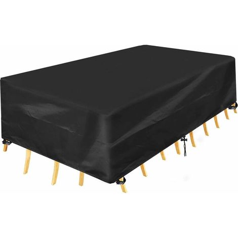 Housse de Protection pour Table, Rectangulaire Housse Salon de Jardin Imperméable, Anti-UV, 420D Oxford Tissu Housse de Table Chaise Meubles de Jardin Extérieure (280x204x106cm) (1/5)