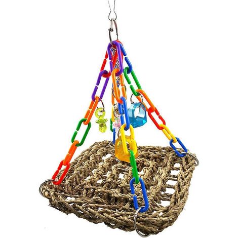 Strohmatte, Leiter, Hängematte, Spielzeug für Vögel, Papageien, Stehzubehör, Vogelspielzeug