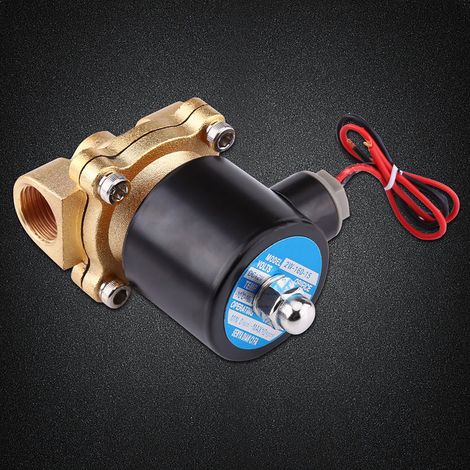 Électrovanne normalement fermée sous pression, corps de vanne en alliage de zinc, DN15, 4 points DC12V, couleur du fil aléatoire. (1/5)