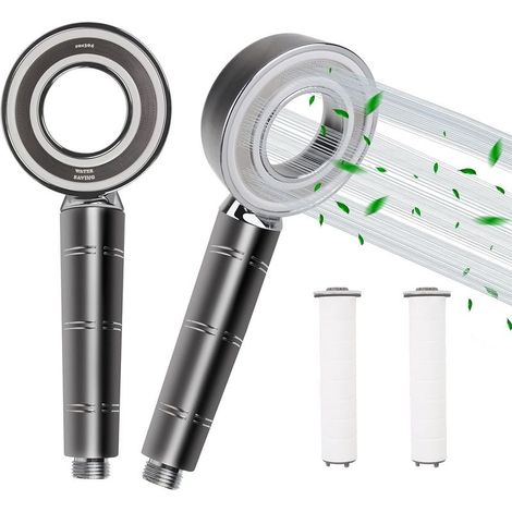 Douchette, Pommeau de Douche Anti Calcaire Economie Deau Douchette Douche Haute Pression Filtre à Trois Niveaux Système de Filtrage avec Filtre 2 Coton PP Remplaçable (1/5)